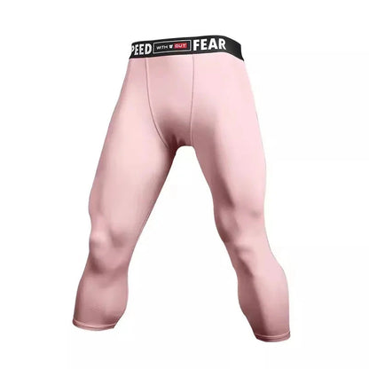 Men Kid Boy Girl GYM Capri Running Tight Pants Basketball Football Soccer Exercise Sport 3/4 Cropped Kneelet Leggings Shorts 714