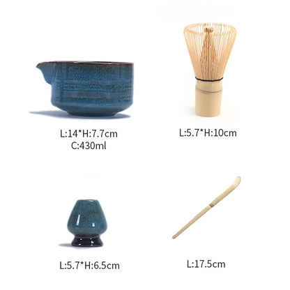 7pcs 4pcs Japanese Matcha Set Handmade Home Easy Clean Bowl Bamboo Whisk Teaspoon Tea Sets Tea Making Tools Accessories Ceremony - AMULET RING STORE