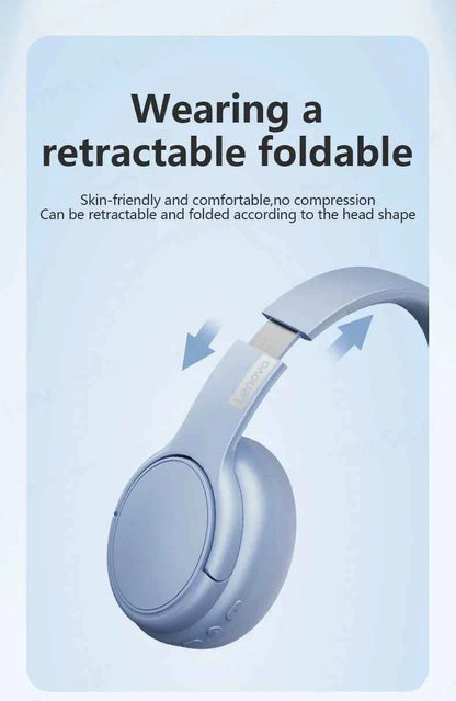 Original Lenovo TH20 Wireless Earphones Head Mounted Bluetooth Headphones HD Stereo Low Latency Music Game Earbuds Sport Headset