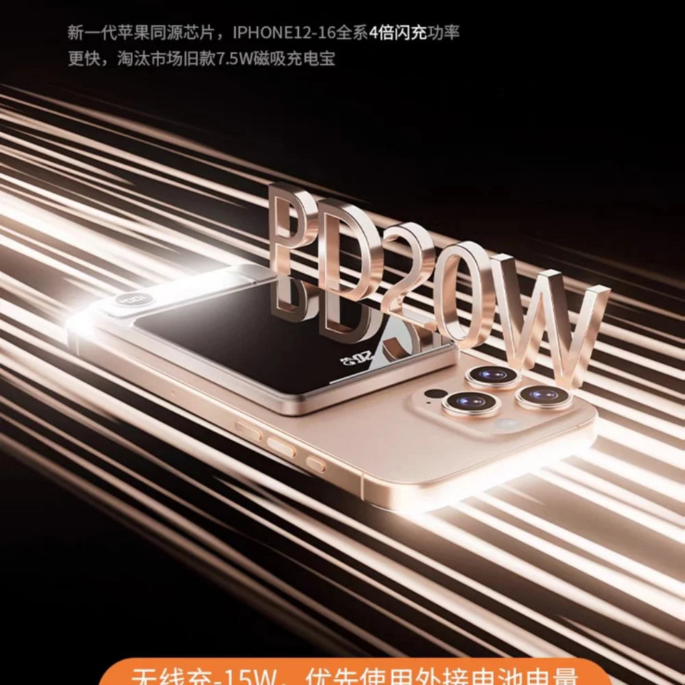 Ultra Slim 10000mAh Magnetic Power Bank CCC Certified Fast Charger for iPhone Watch Wireless Portable Battery For Samsung - AMULET RING STORE