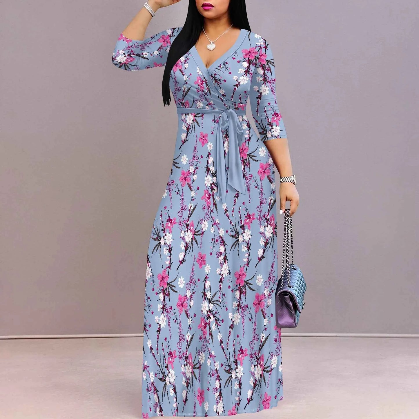 Women's Casual Sexy V Neck 3/4 Sleeves Club wear Party Outfits