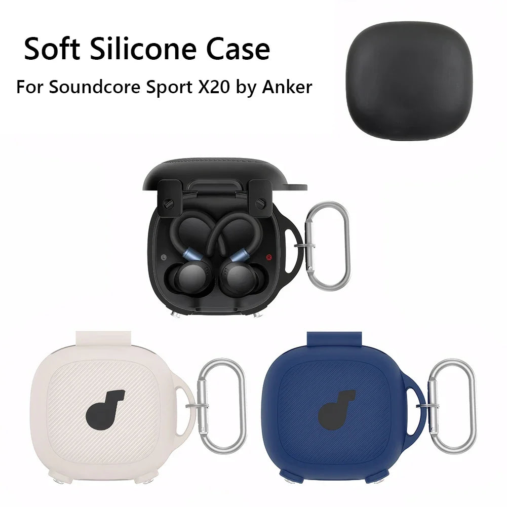 Silicone Case Cover Shockproof Soft Protective Cover Logo Visible Design Full Body Protective Case for Anker SoundCore Sport X20 - AMULET RING STORE