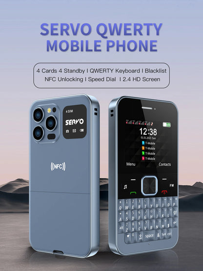 SERVO 4 SIM Card 4 Standby QWERTY Keyboard Mobile Phone Speed Dial Blacklist FM Radio Flashlight 2G GSM Cellular Cellphone TypeC