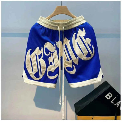 European and American Popular High Street Embroidery Jogging Women Short Hip-hop Goth Loose Wide-leg Pants Couple Classic Shorts