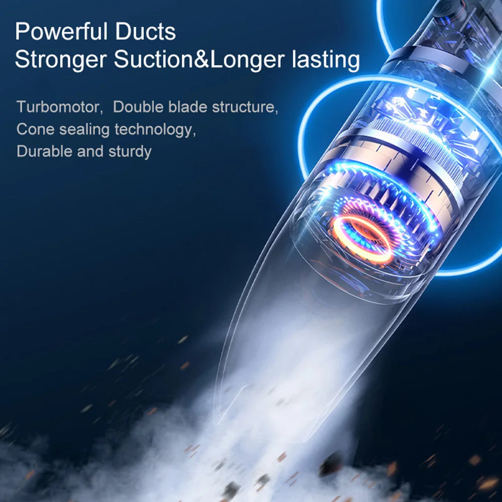 95000PA Car Vacuum Cleaner Wireless Strong Suction Vacuum Cleaner Portable Handheld Vacuum Cleaner Blower 2in1 for Car Home - AMULET RING STORE