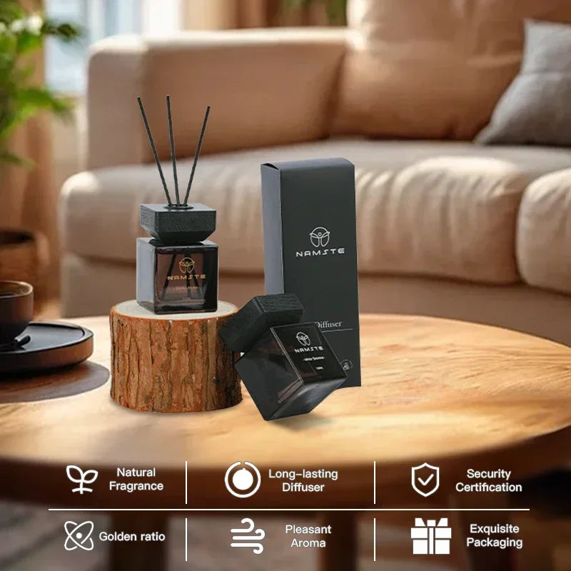 NAMSTE 100ML Fireless Reed Diffuser Oil Fragrance Replacement Stick Aroma Oil Reed Diffuser Set Scent Air Purifier For Home - AMULET RING STORE