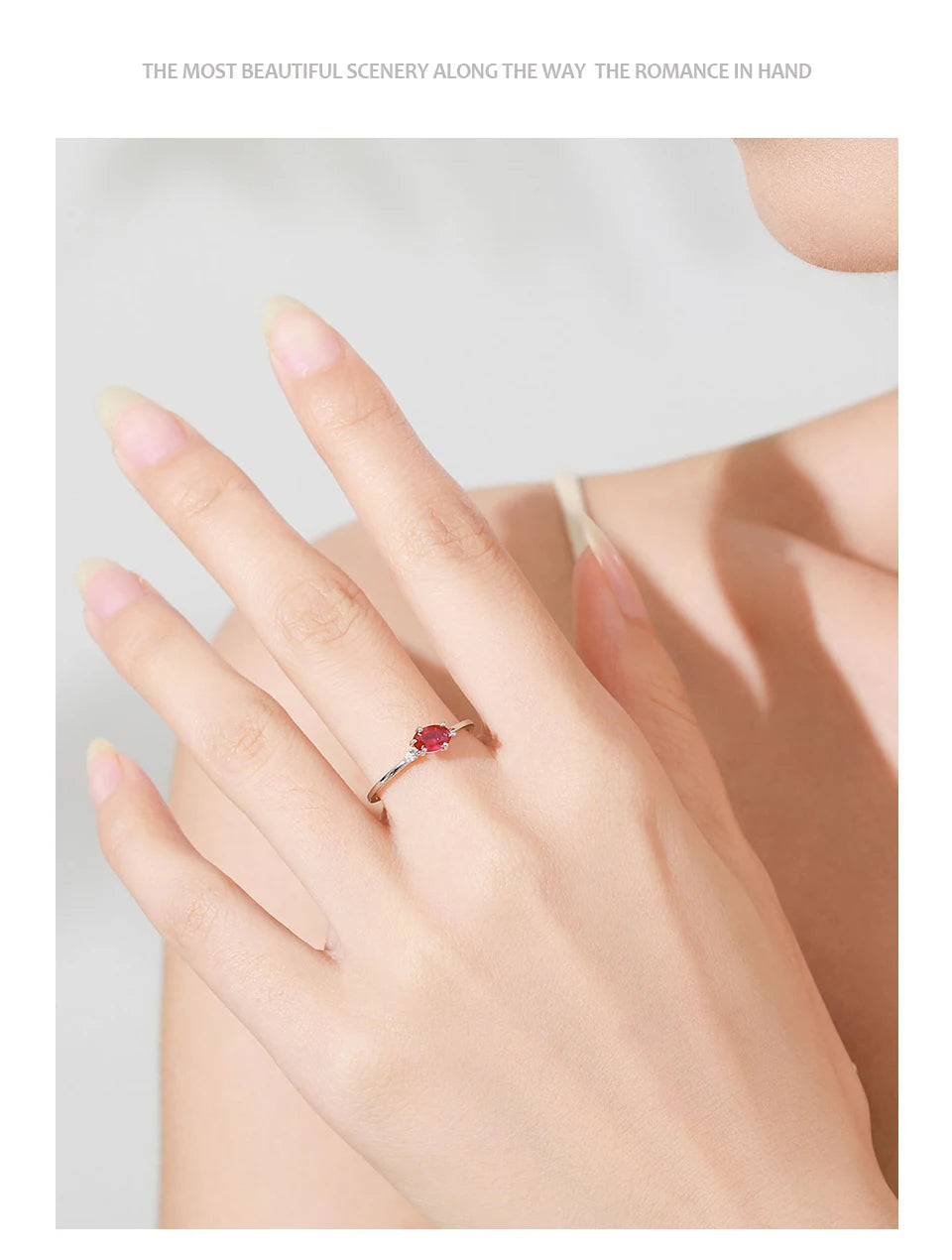 Ailmay Genuine 925 Sterling Silver Simple Navy Blue Zircon Ring for Women Fashion Minimalist Ring Fine Jewelry