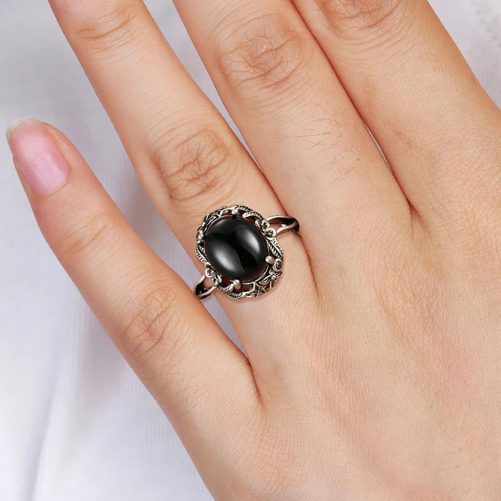 Vintage 925 Sterling Silver Ring Irregular Flowers Natural Rose Quartz Punk Ring Bohemian Silver Ring Fine Jewelry For Women