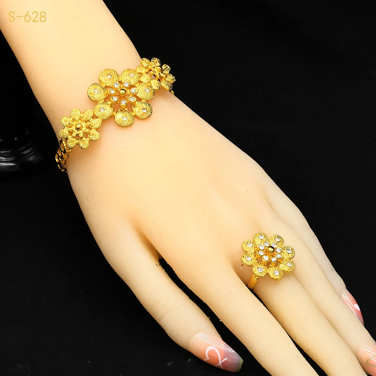 France Luxury Dubai 24k Gold Color Jewelry Set For Women Bridal Wedding Necklace And Earrings Set African Choker Party Gifts