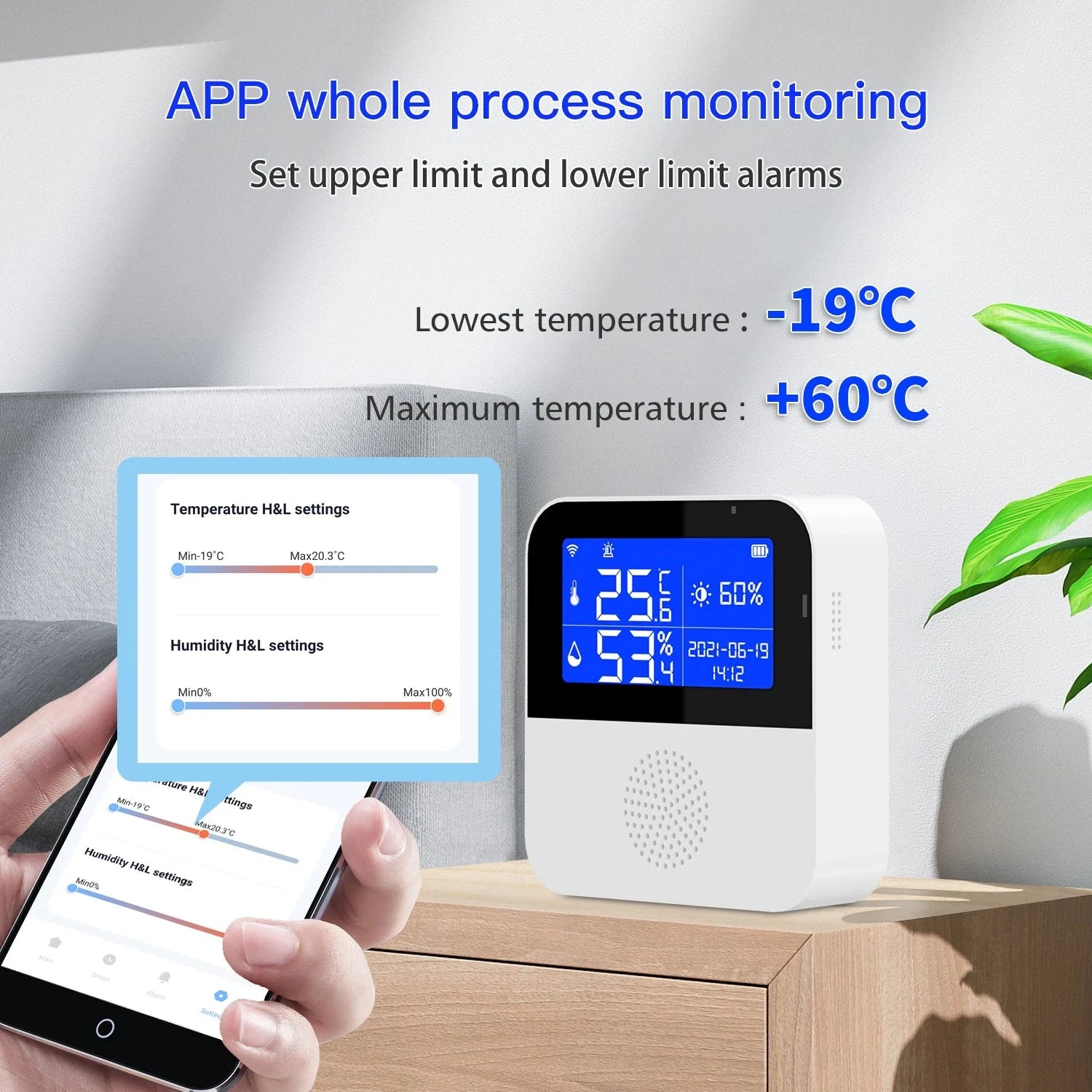 Tuya Smart WIFI Temperature and Humidity Sensor with Backlight LCD Display Indoor Thermometer Hygrometer Meter Support Alexa - AMULET RING STORE