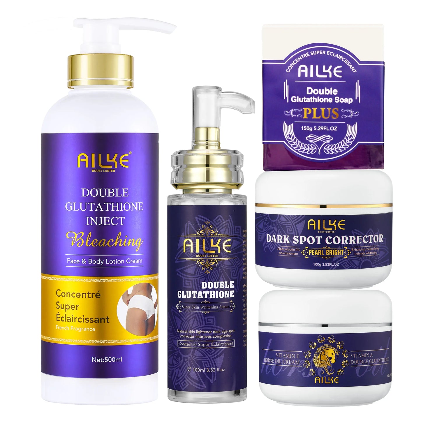 AILKE Whitening Cream, Glutathione Body Lotion for Brighter Skin, Reduce Dark Spots, Black Spots, Moisturizing, Even Skin Tone