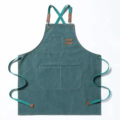 Customized apron New Fashion Canvas Kitchen Aprons For Woman Men Chef Work Apron For Restaurant Bar Shop Cafes Studios Uniform - AMULET RING STORE