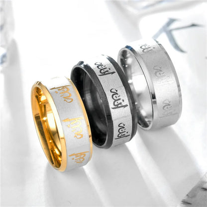 Fashion Stainless Steel Arabic Islamic Muslim Allah Rings