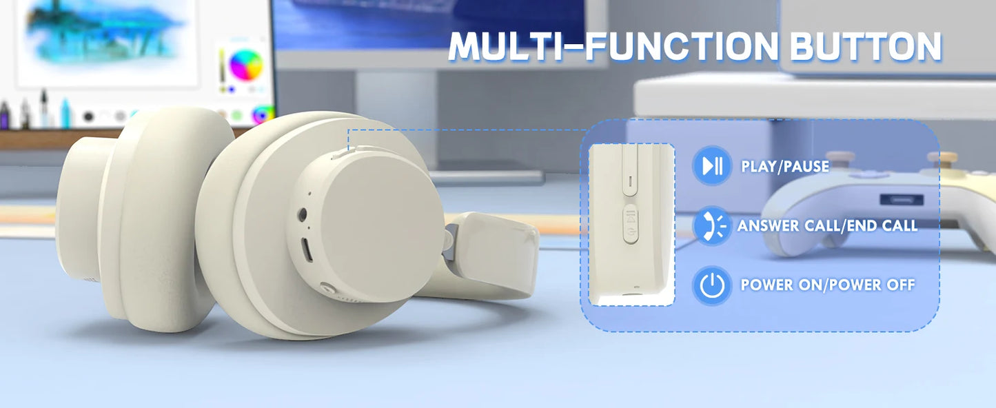 ATTACK SHARK G500 Wireless Over-ear Noise Canceling Headphones,Bluetooth ANC Gaming Headset with BT 5.3/3.5mm Audio Cable