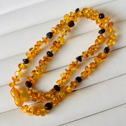 Natural Amber Necklace Chokers Women Healing Gemstone Fine Jewelry Genuine Baltic Amber Tumbled Stone Beaded Necklaces