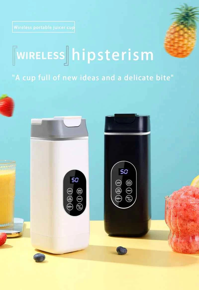 Portable USB Rechargeable Juicer Blender, Ice Crushing Fruit Juice Cup, Home & Outdoor Use, 12 Blades