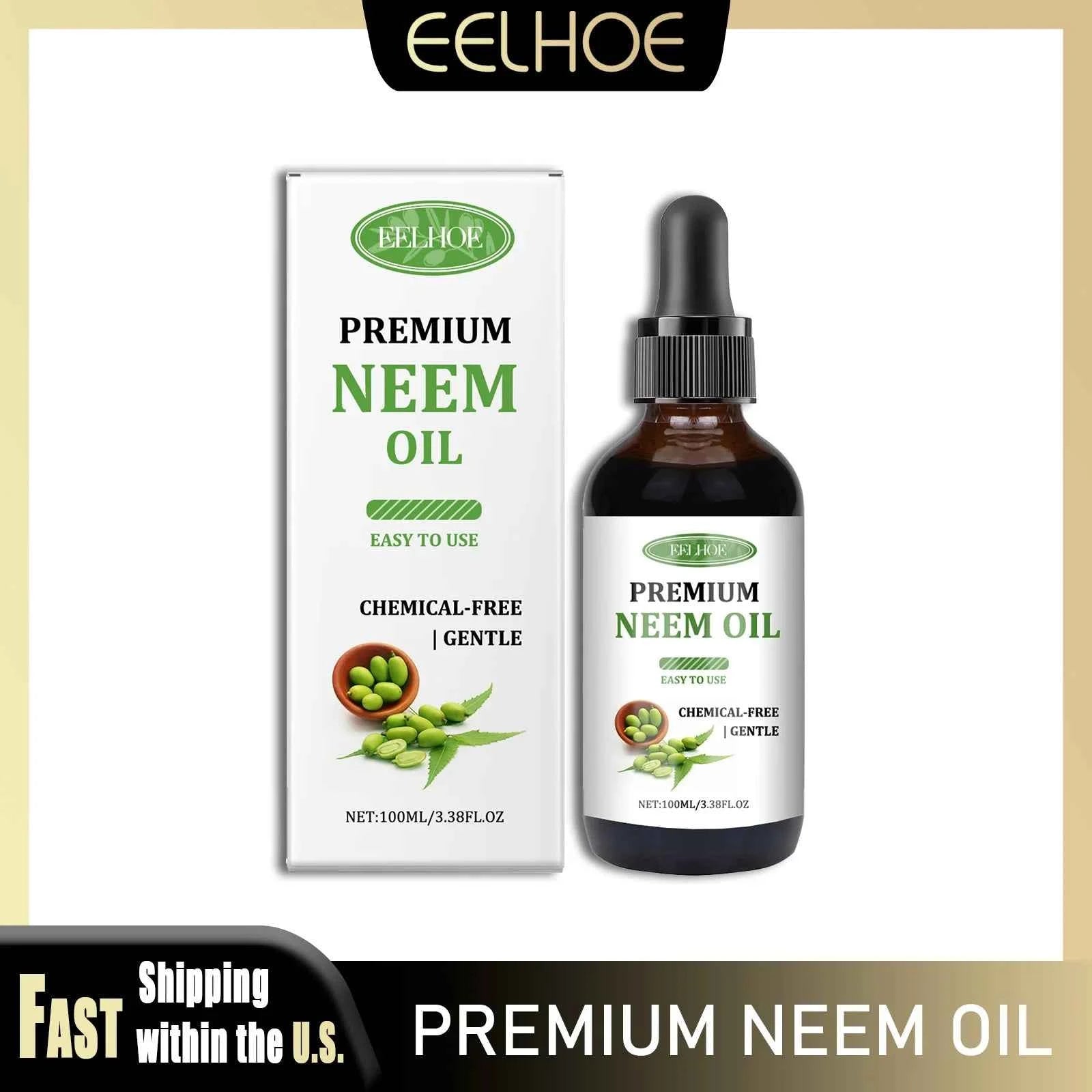 EELHOE 100ml Neem Oil Serum Cleansing Skin Plump Hair Growth Nail Top Coat Care Multi-purpose Essence Pure Natural Daily Care