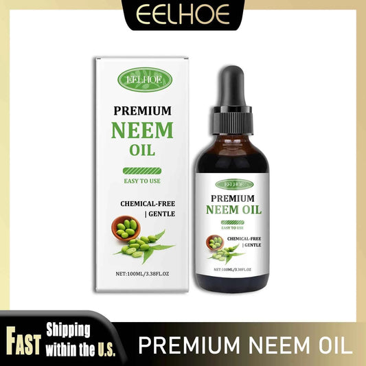 EELHOE 100ml Neem Oil Serum Cleansing Skin Plump Hair Growth Nail Top Coat Care Multi-purpose Essence Pure Natural Daily Care