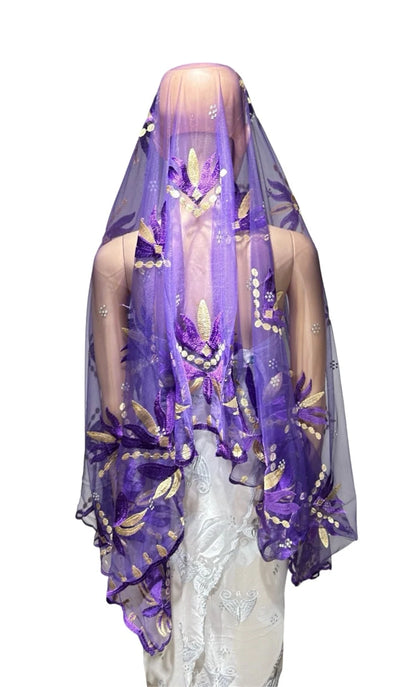 on sale 2025 New African Net Hijab Scarf For Muslim Women African Dubai Islam Headscarf Embroidery Shawls voile - AMULET RING STORE