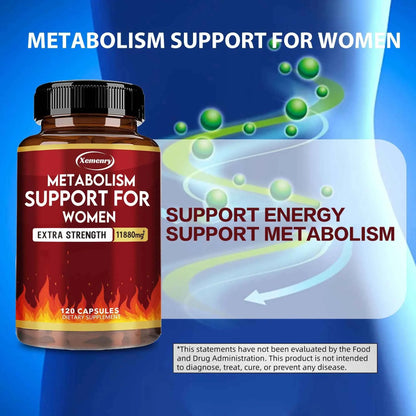 Metabolism Support for Women - Promote Fat Metabolism, Reduce Abdominal Fat, Suppress Appetite - 120 Capsules