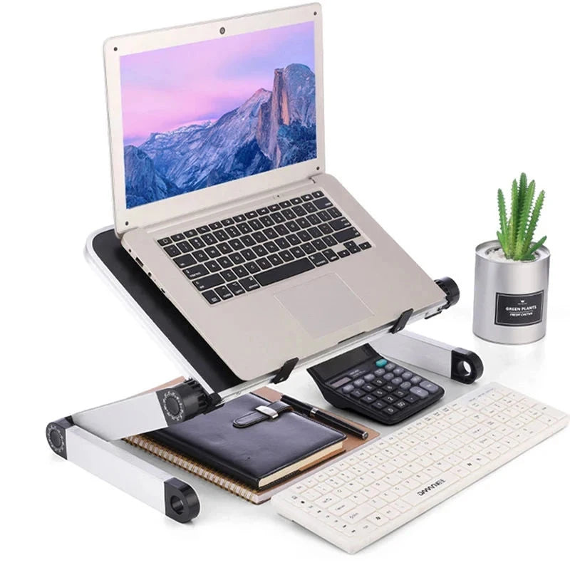 Portable Folding Holder Aluminum Alloy Laptop Stand Desk Bed Table Stand Notebook Computer Anti-Skid Bracket for 11-17 Inch - AMULET RING STORE