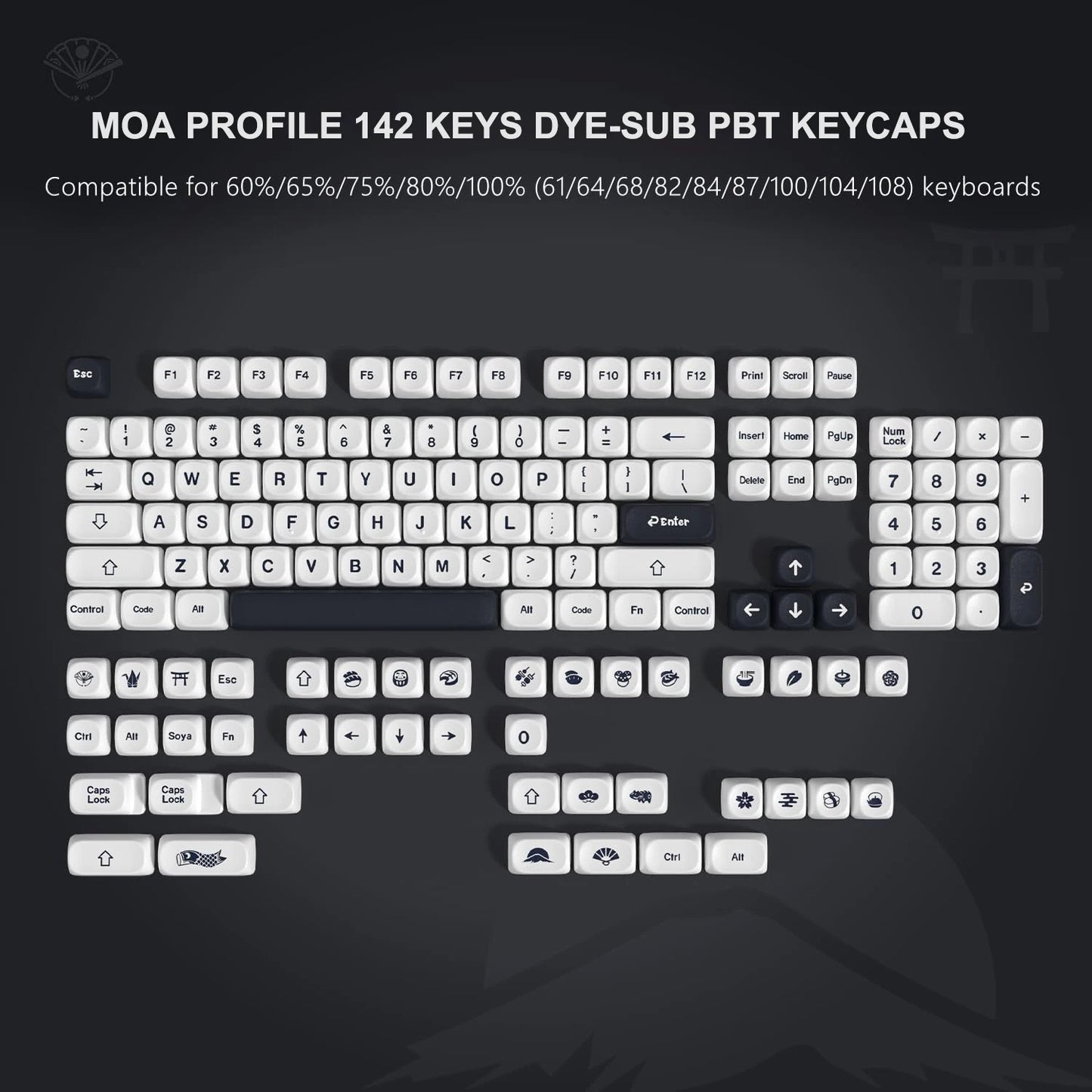 134 Keys Pink Cat  MOA Profile PBT Keycaps Customs Dye Sub Key caps for 61/87/104 Cherry MX Switch Gaming Mechanical Keyboard