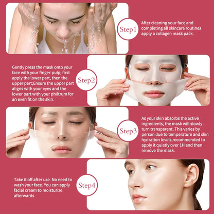 Korean Bio Collagen Anti-aging Face Mask Hyaluronic Acid Deep Hydrating Moisturizing Whitening Lightening Facial Skin Care - AMULET RING STORE