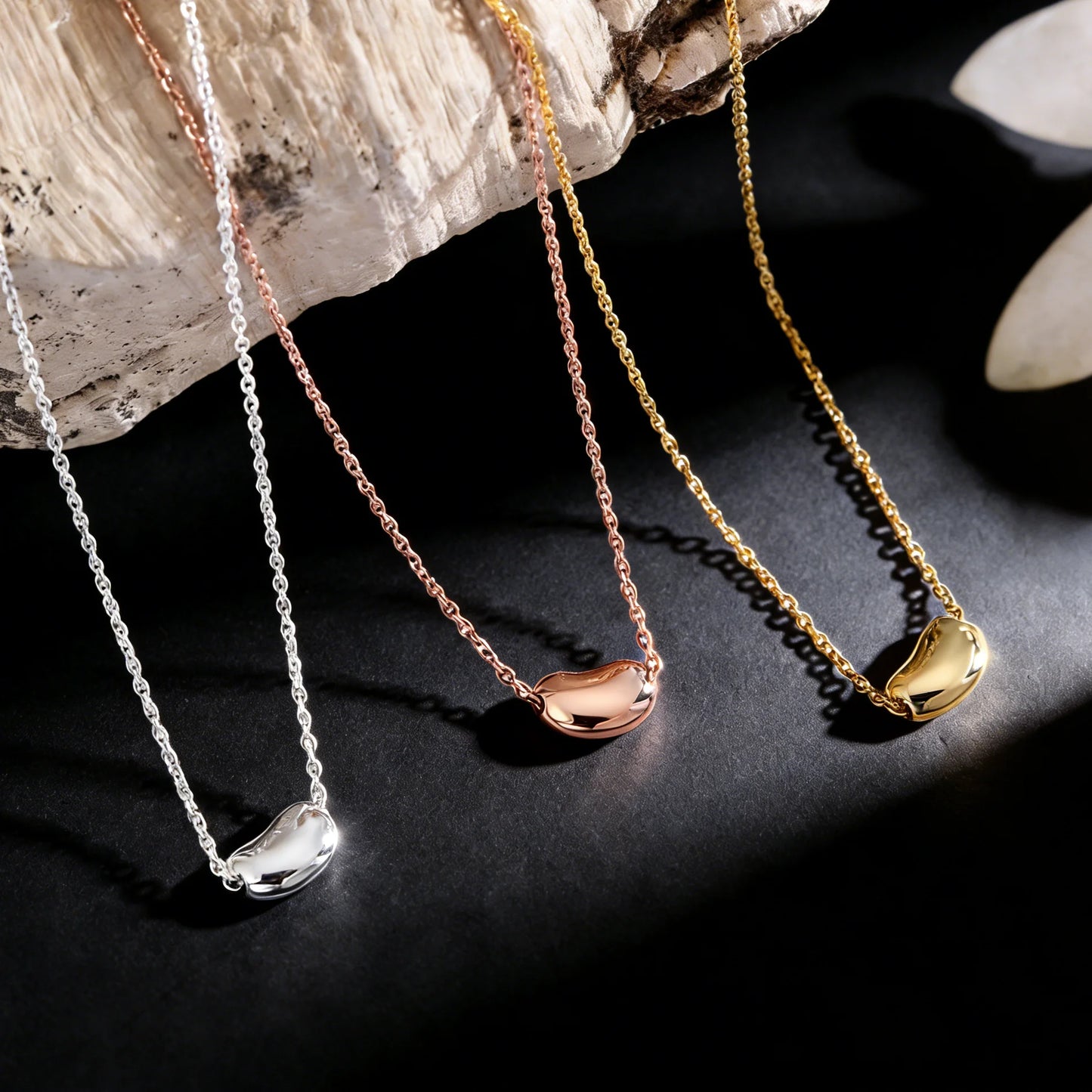 925 Sterling Silver Pea Necklace, Simple Delicate Chain Accessory, Suitable for Women's Everyday Casual Wear