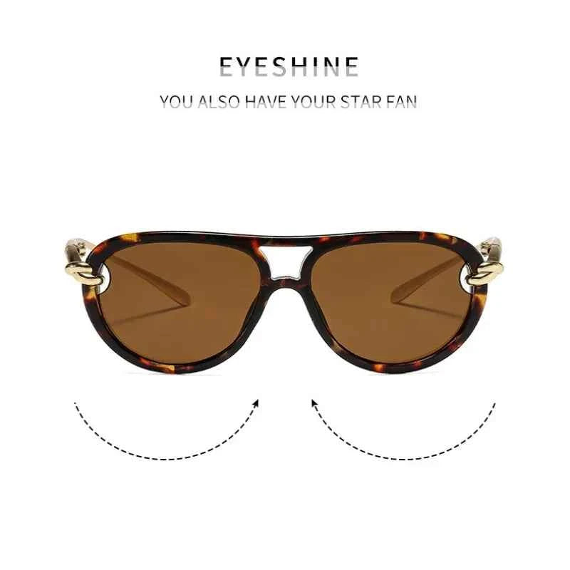 New Fashionable Personalized Toad Sunglasses Knot Double Bridge Metal Anti UV Glasses Outdoor Trendy Street Photography