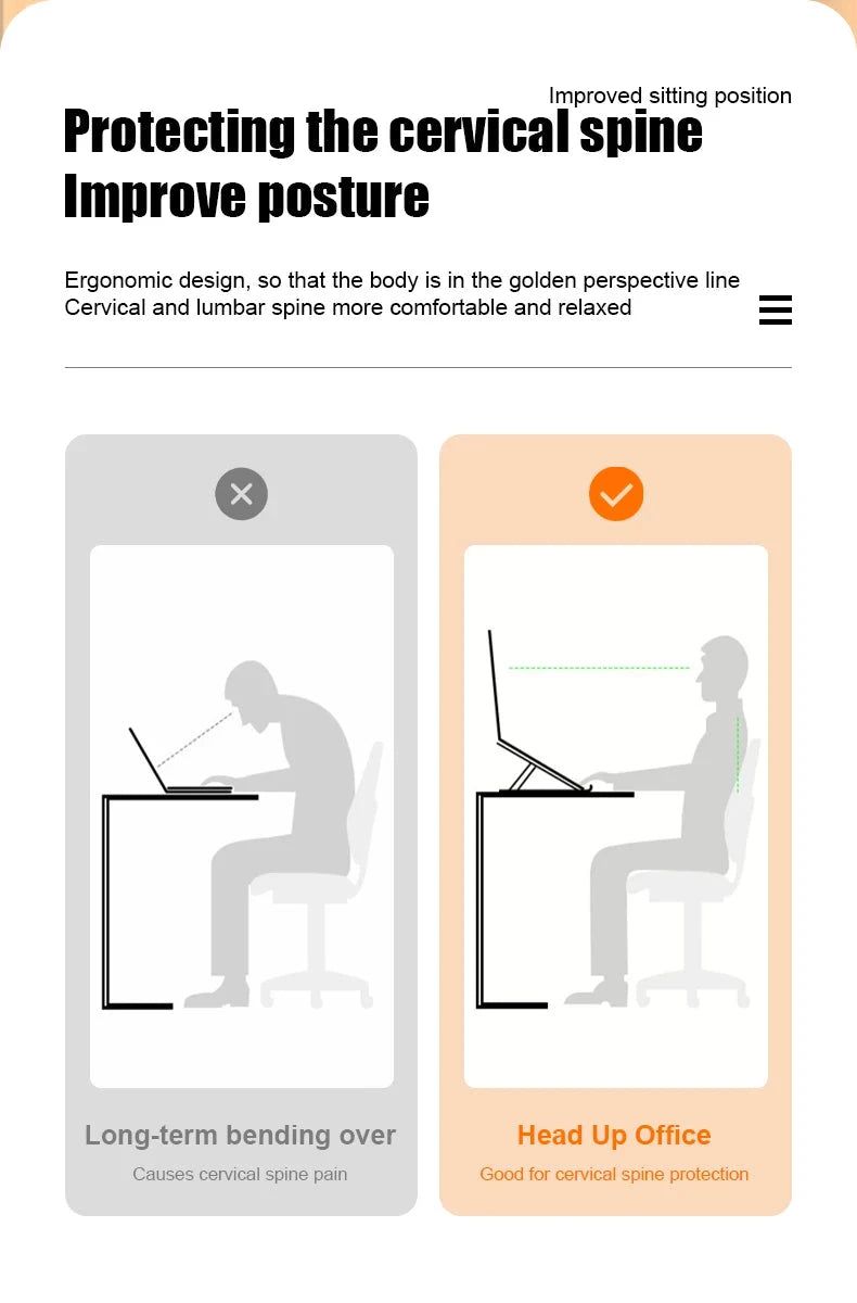 Aluminum Alloy Laptop Holder Stand Adjustable Foldable Portable for Notebook Computer Bracket Lifting Cooling Holder Non-slip - AMULET RING STORE