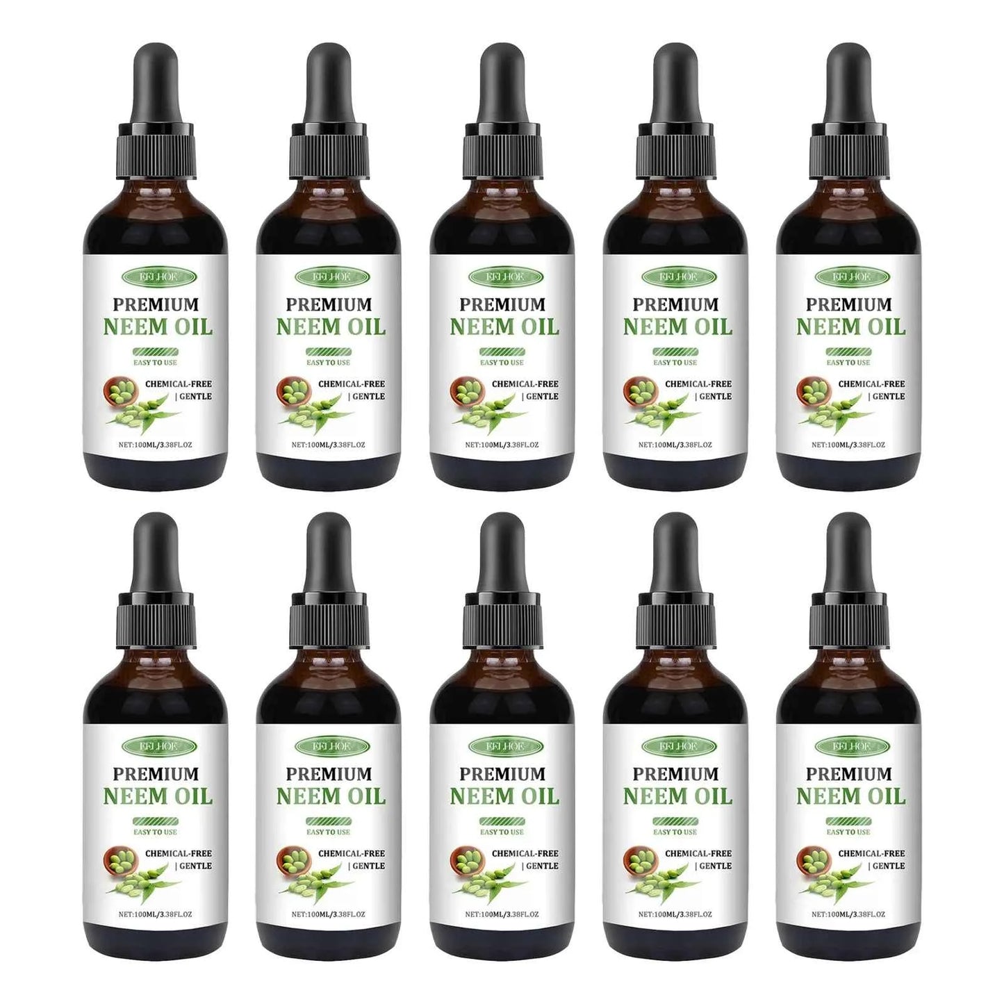 EELHOE 100ml Neem Oil Serum Cleansing Skin Plump Hair Growth Nail Top Coat Care Multi-purpose Essence Pure Natural Daily Care