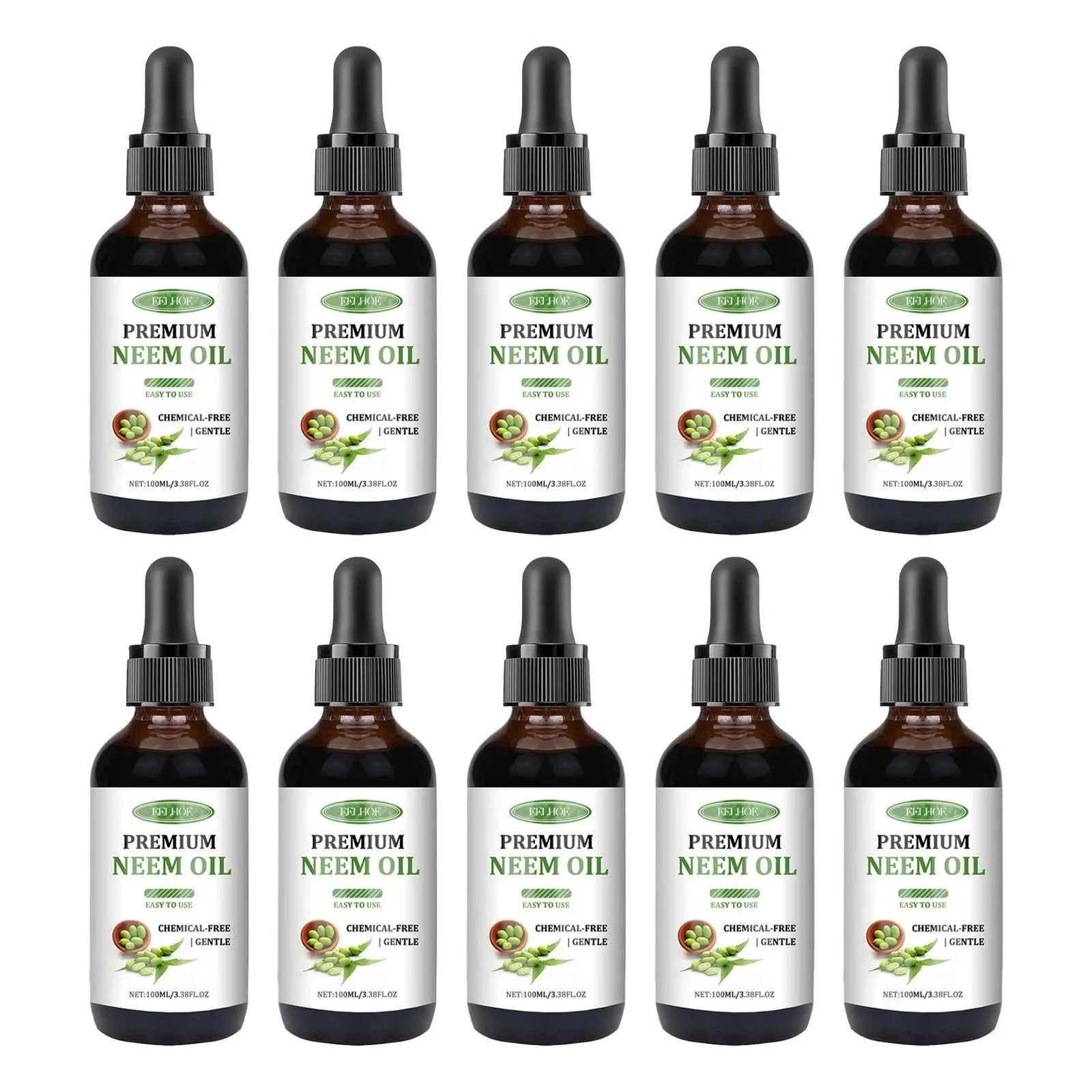 EELHOE 100ml Neem Oil Serum Cleansing Skin Plump Hair Growth Nail Top Coat Care Multi-purpose Essence Pure Natural Daily Care