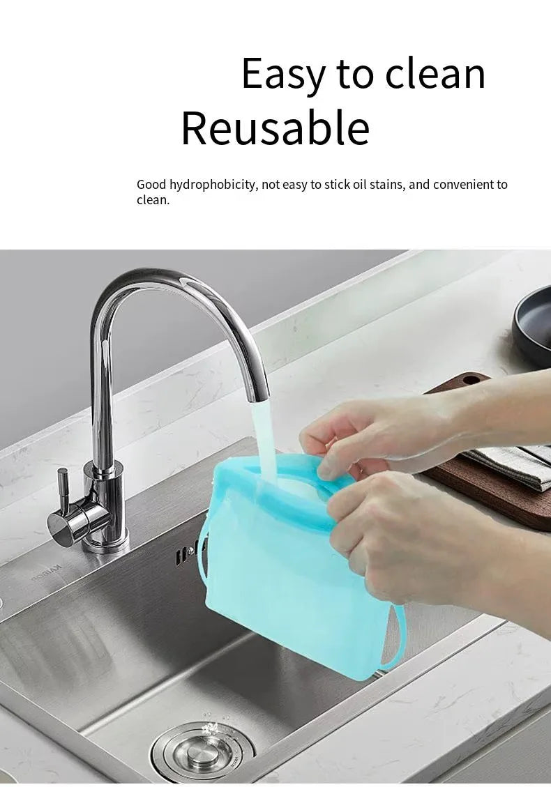 Silicone Zipper Bag,Kitchen Fresh-keeping Bags for Fruits and Vegetables,Portable Self-sealing Storage Bag for Daily Necessities - AMULET RING STORE