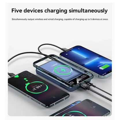 Xiaomi 50000mAh Portable Wireless Charging Power Bank Magnetic Charging Built-in Wire Mobile Phone Battery For Iphone Samsung - AMULET RING STORE