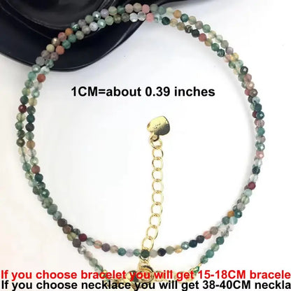 Fashion 2-3mm Faceted stone beads Necklace bracelet Pink Quartz Crystal zircon amethyst Choker Men Female Jewelry Party Gift - AMULET RING STORE