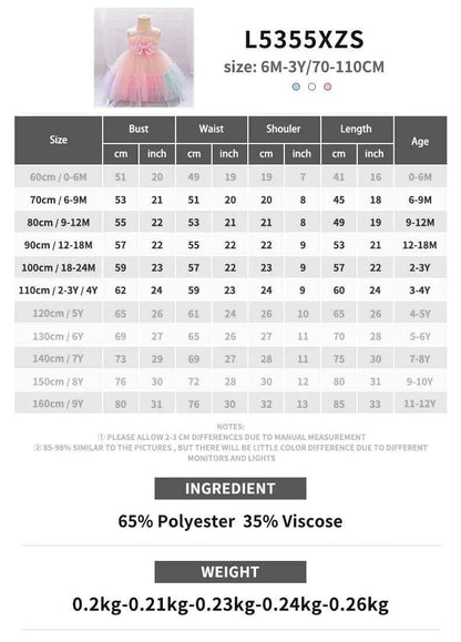 Toddler Flower Bow Party Baby Girl Dress Sequins Wedding Bridesmaids Dress for Girls Elegant 1st Birthday Evening Prom Costumes