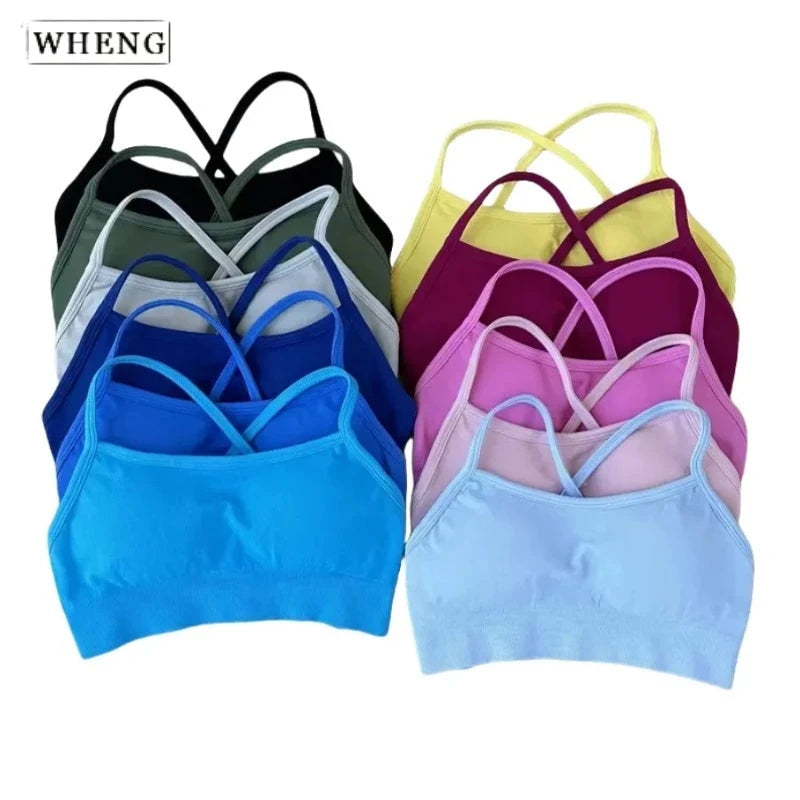 WHENG Peach Hip Lifting Suit Back Cross Sports Bra Shockproof Bra Quick Drying Shorts Set Gym Fitness Running Yoga Suit