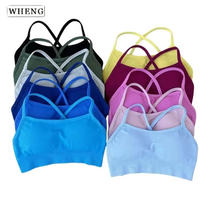 WHENG Peach Hip Lifting Suit Back Cross Sports Bra Shockproof Bra Quick Drying Shorts Set Gym Fitness Running Yoga Suit