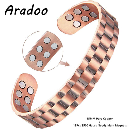 ARADOO Copper Bracelets for Women 99% Pure Copper Handwoven Bracelet Cuff Bangle