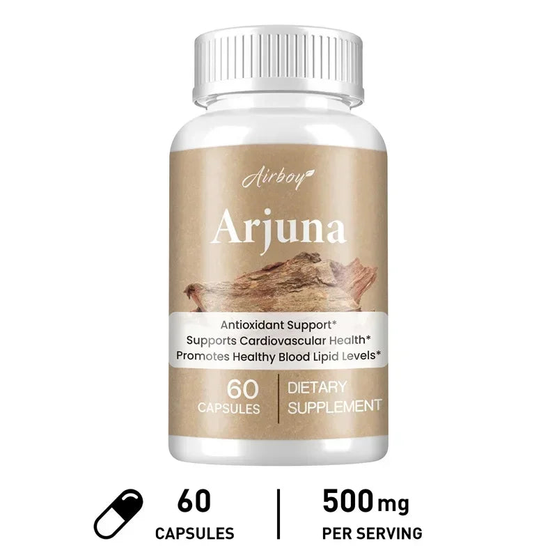 Arjuna Capsules - Supports Heart, Cardiovascular Health, Promotes Cellular Energy Production, Antioxidant, Non-GMO, Vegan - AMULET RING STORE
