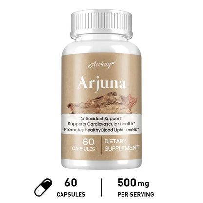 Arjuna Capsules - Supports Heart, Cardiovascular Health, Promotes Cellular Energy Production, Antioxidant, Non-GMO, Vegan - AMULET RING STORE