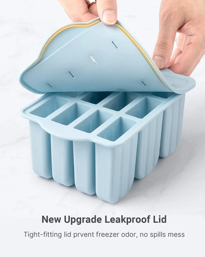 Popsicles Mold Reusable Easy-Release Silicone Homemade Maker Ice Pop Mold Trays with 50 Popsicle Sticks Summer Gifts - AMULET RING STORE