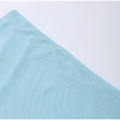 Vacation Hollow Out Mesh Long Sling Dress For Women Y2k Irregular Sleeveless Side Split Beach Suspender Dress Lady Evening Robe - AMULET RING STORE