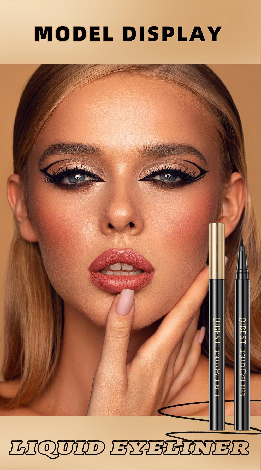 QIBEST Waterproof Black Eyeliner Matte Long Lasting Liquid Eyeline Makeup High Pigment No Smudge Eyeliner Pen Cosmetic Tools - AMULET RING STORE