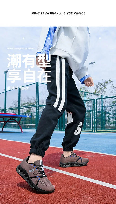 Leisure plus Size Men's Shoes39-45 Fashion Cushioned Running Shoes Sports Trend Gray Green White Black Breathable Comfortable - AMULET RING STORE