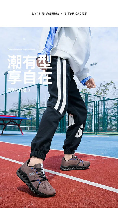 Leisure plus Size Men's Shoes39-45 Fashion Cushioned Running Shoes Sports Trend Gray Green White Black Breathable Comfortable - AMULET RING STORE