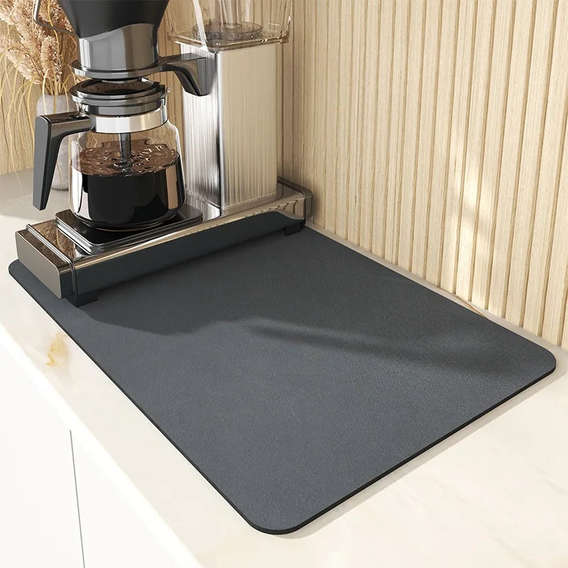 Large Kitchen Super Absorbent Mat Coffee Dish Draining Mat Drying Mat Quick Dry Bathroom Drain Pad Kitchen Faucet Placemat - AMULET RING STORE