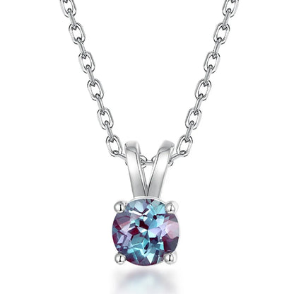 ALLNOEL 0.5ct Lab Created Alexandrite Pendant Necklace for Women 925 Sliver Color Changing Gemstone June Birthstone Wedding Gift