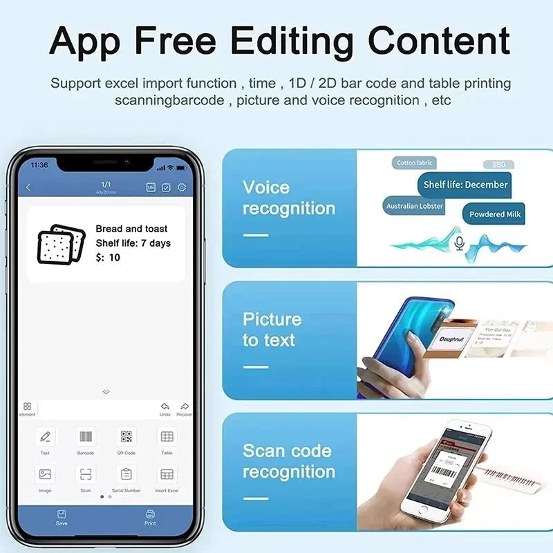 Niimbot B1 Mini Portable Thermal Printer Self-Adhesive Sticker Label Maker Pocket Printer Labeling Machine