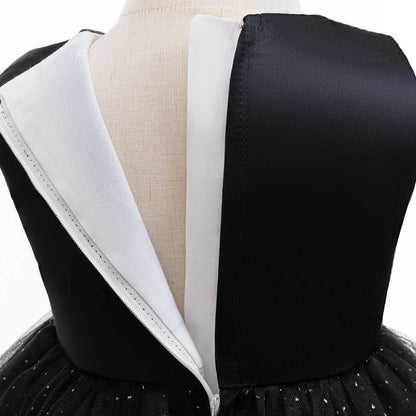 Baby Girl Halloween Costume 0-3 Yrs Little Girl Fantasy Dress Children Pumpkin Skeleton Print Fluffy Gown Kids Cute Orange Frock